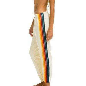 Aviator Nation 5 Stripe sweatpants, Vintage White size Small